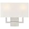 Access Lighting Mid Town, 2 Light LED Wall Sconce, Brushed Steel Finish, Fabric 64062LEDDLP-BS/WH - alternate 6